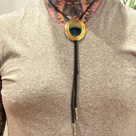 Peacock feather brass bolo - Picture 4 of 5